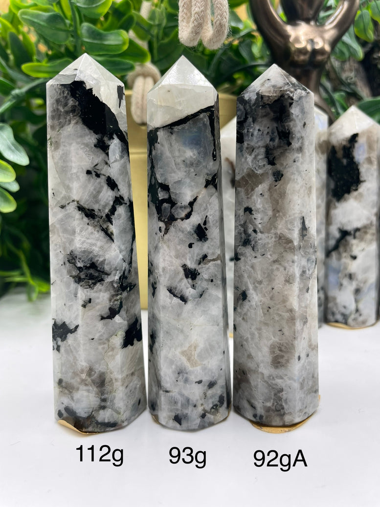 High Grade Flashy Rainbow Moonstone Towers/Points | Crystals | Reiki | Chakra | Healing | Witchcraft | Wiccan | Pagan | Stones | Gemstones