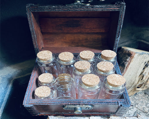 Small Chest of Spell Bottles - 12 Bottles Included