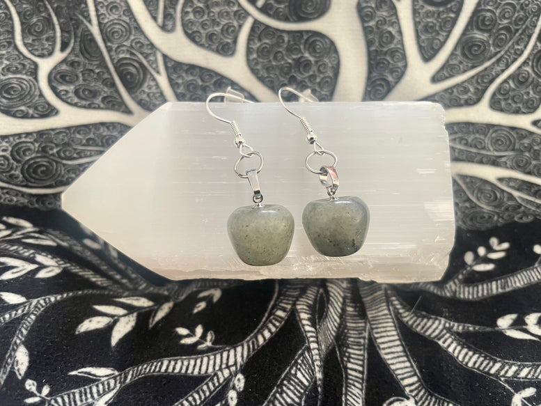 Natural Labradorite Apple Dangle Earrings | Witchy | Jewellery | Earrings | Wiccan | Pagan | Wedding | Occasion | Gift | Boho | Crystals