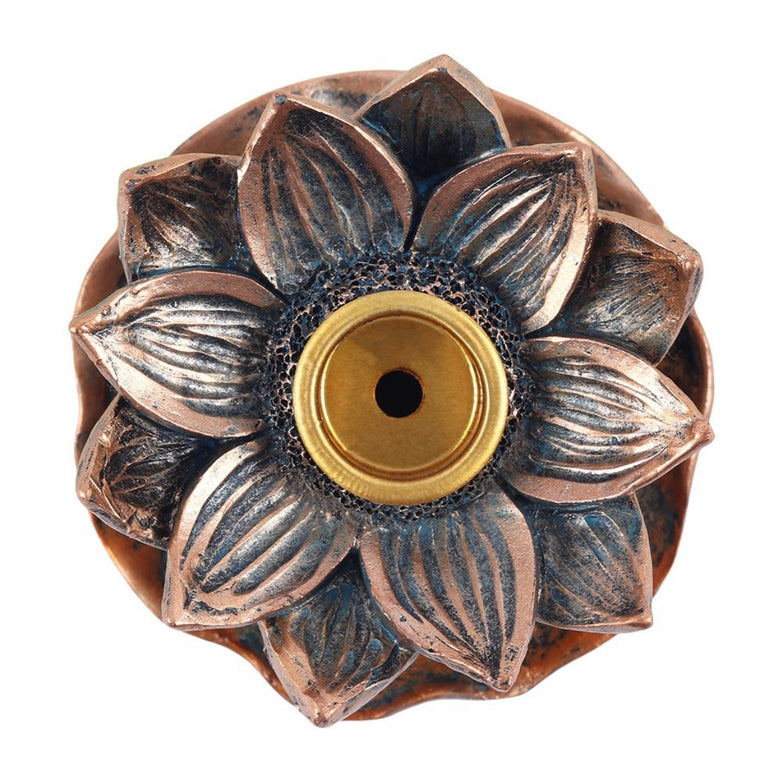 Bronze Lotus Back-flow Incense Burner
