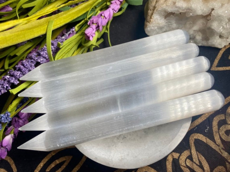 Selenite wand | 14x1cm | Crystals | Reiki | Chakra | Wiccan | Pagan | Witchcraft | Healing