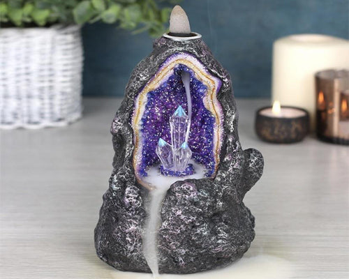 GLOWING CRYSTAL CAVE BACKFLOW INCENSE BURNER
