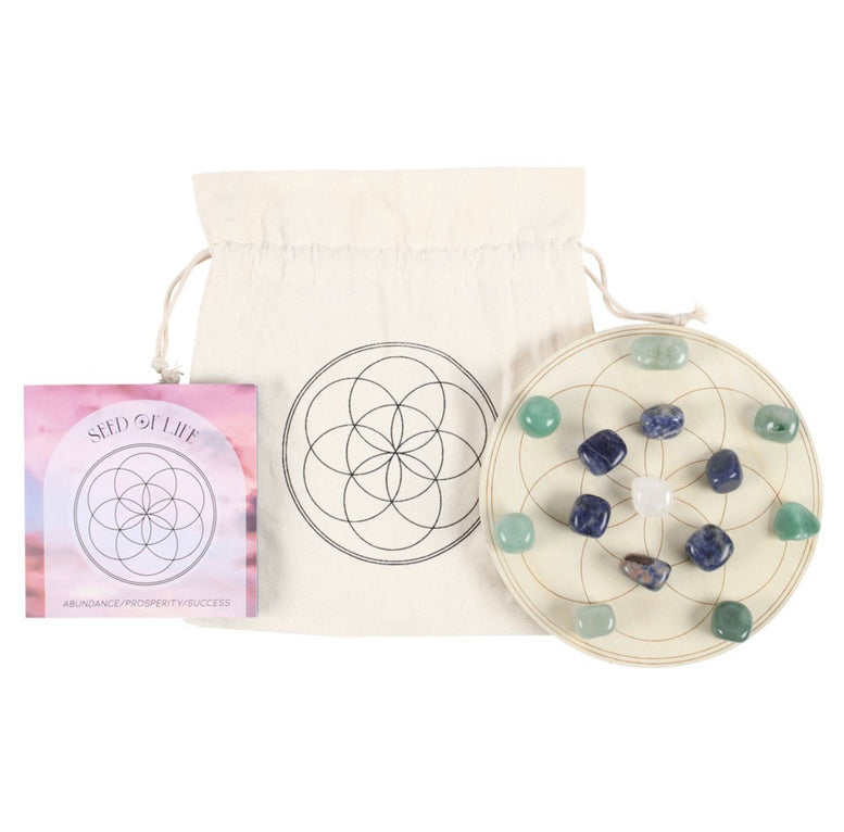 Crystal Grid Sets - Seed of Life | Metatrons Cube | Flower of Life | Crystal Grid | Reiki | Chakra | Crystal Healing | Wicca | Pagan | Witch