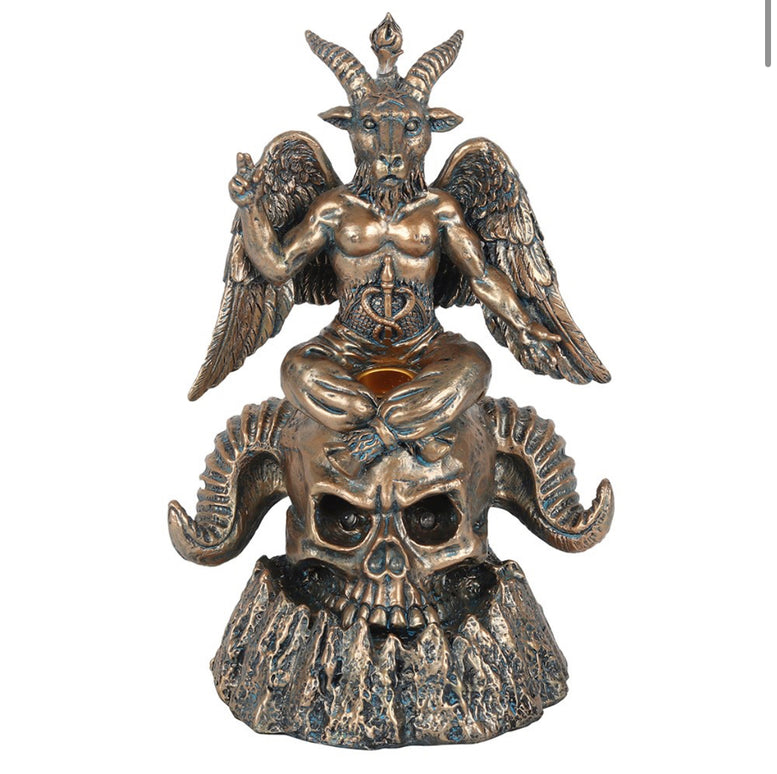 Gold LED Baphomet Back Flow Incense Burner