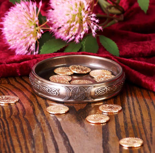 Triple Moon Bronze Trinket Tray 11cm | Moon Goddess | Deity | Trinket | Witchcraft | Wiccan | Pagan | Jewellery storage