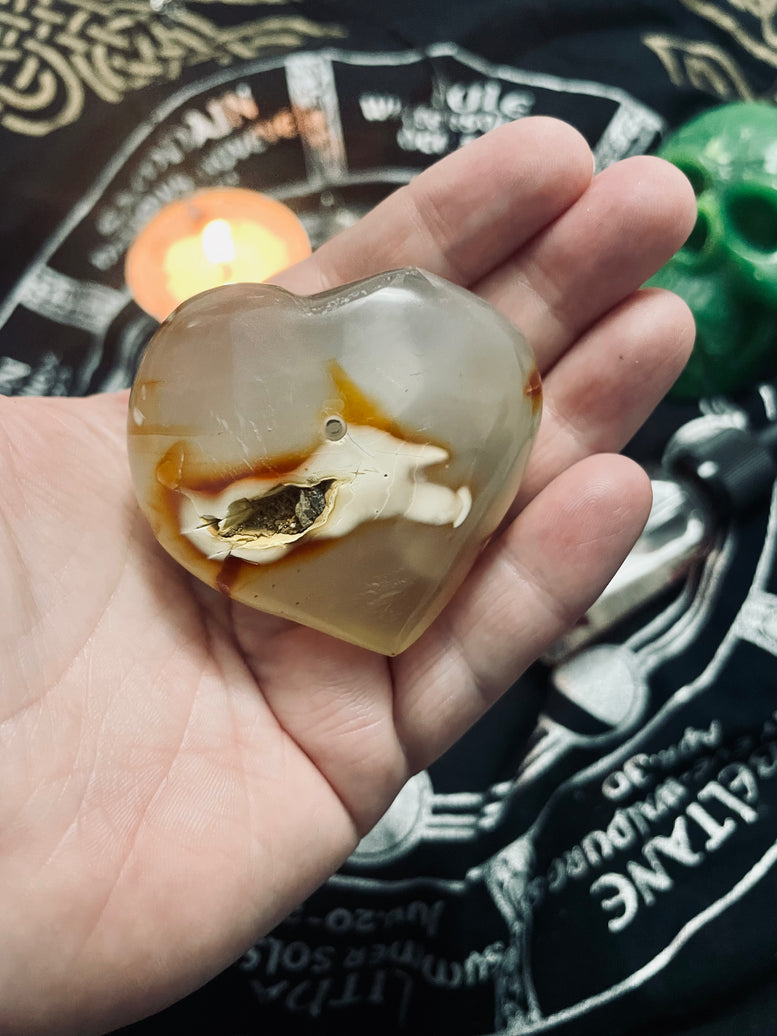 Red Agate Crystal Heart Incense Stick Holder | Incense | Witchcraft | Wiccan | Pagan | Gift | Reiki | Chakra | Healing | Natural | Gemstones