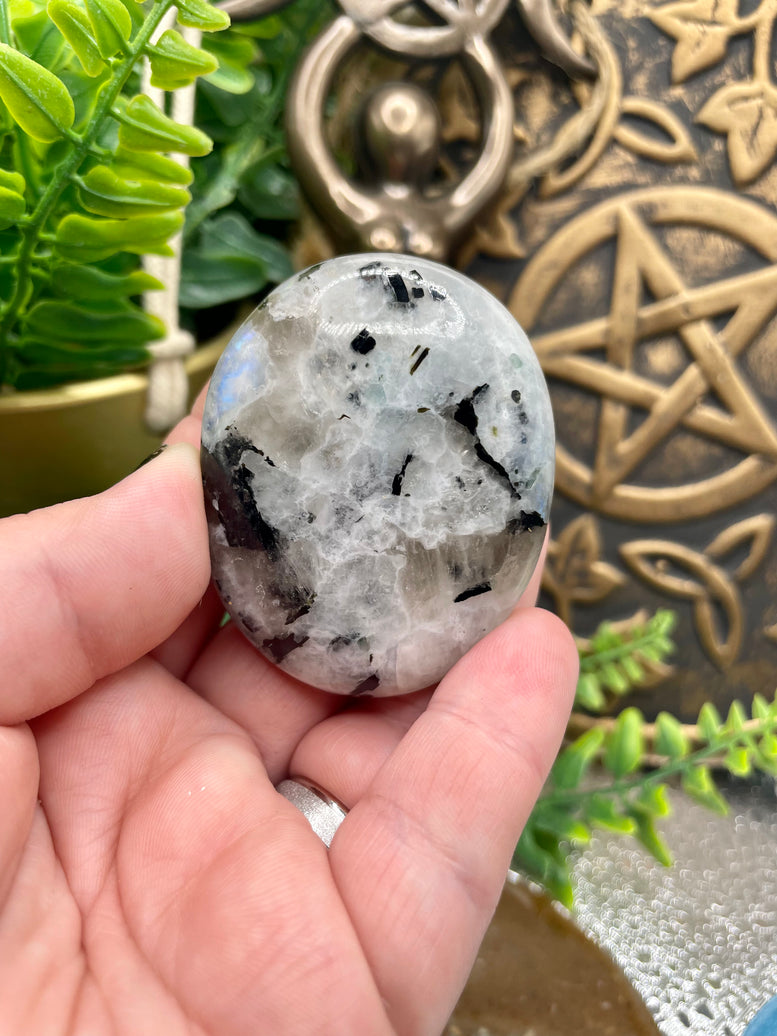 High Grade Flashy Rainbow Moonstone Palm Stones | Crystals | Reiki | Chakra | Healing | Witchcraft | Wiccan | Pagan | Stones | Gemstones