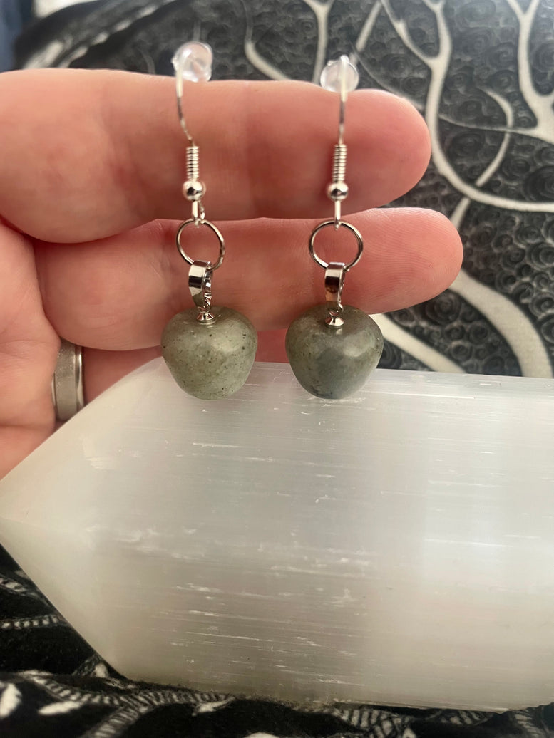 Natural Labradorite Apple Dangle Earrings | Witchy | Jewellery | Earrings | Wiccan | Pagan | Wedding | Occasion | Gift | Boho | Crystals