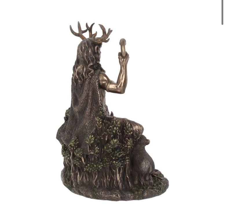 Cernunnos and Animals Horned God Bronze Figurine | Statue | Horned God | Wiccan | Pagan | Witchcraft | Deity | God | Altar | Resin | Bronze