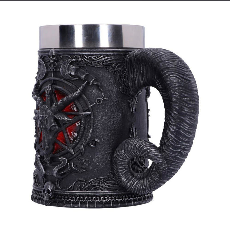 Baphomet Sabatic Goat Diety Tankard 16.5cm | Occult | Wiccan | Pagan | Witchcraft | Goth | Altarpiece | Altar ware | chalice | Mug | Deity