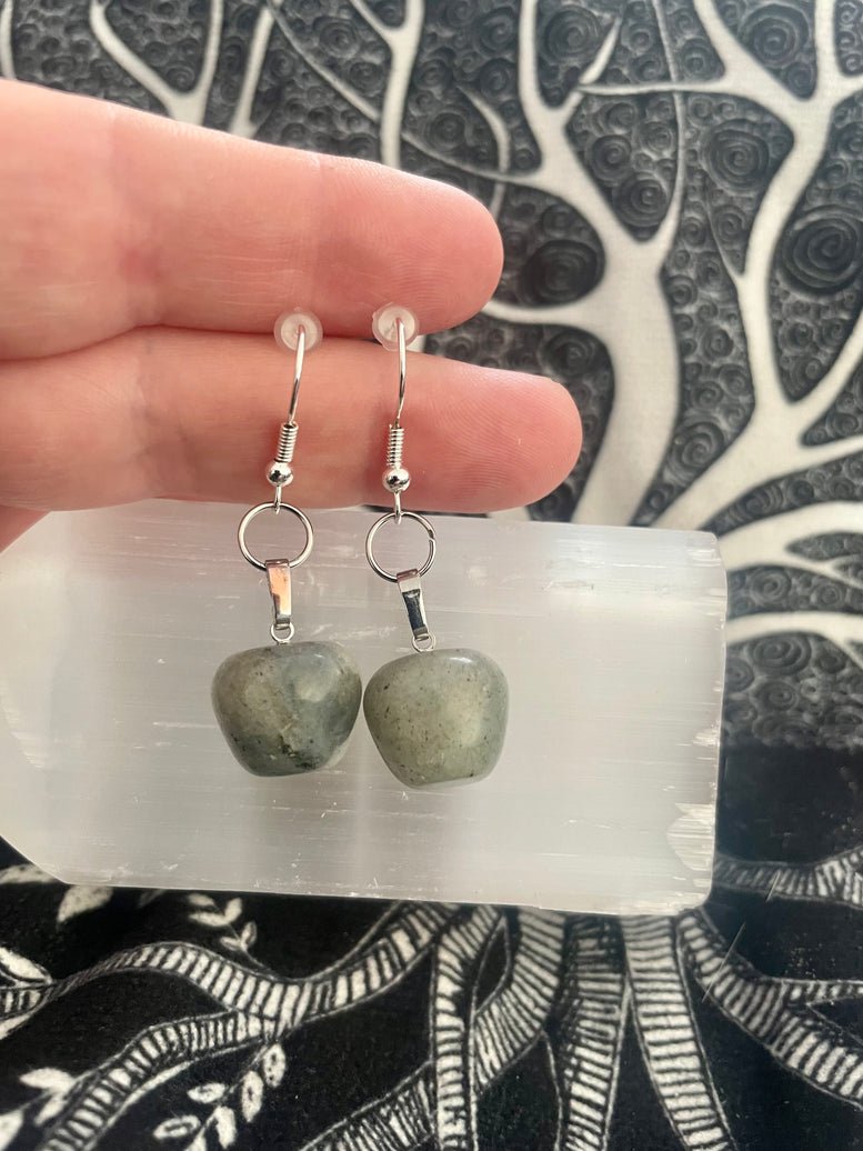 Natural Labradorite Apple Dangle Earrings | Witchy | Jewellery | Earrings | Wiccan | Pagan | Wedding | Occasion | Gift | Boho | Crystals