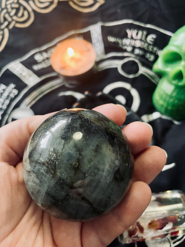 Natural Labradorite Sphere/Ball | 6cm | Crystal | Crystal Ball | Reiki | Chakra | Scrying | Divination | Witchcraft | Wiccan | Pagan | Gift