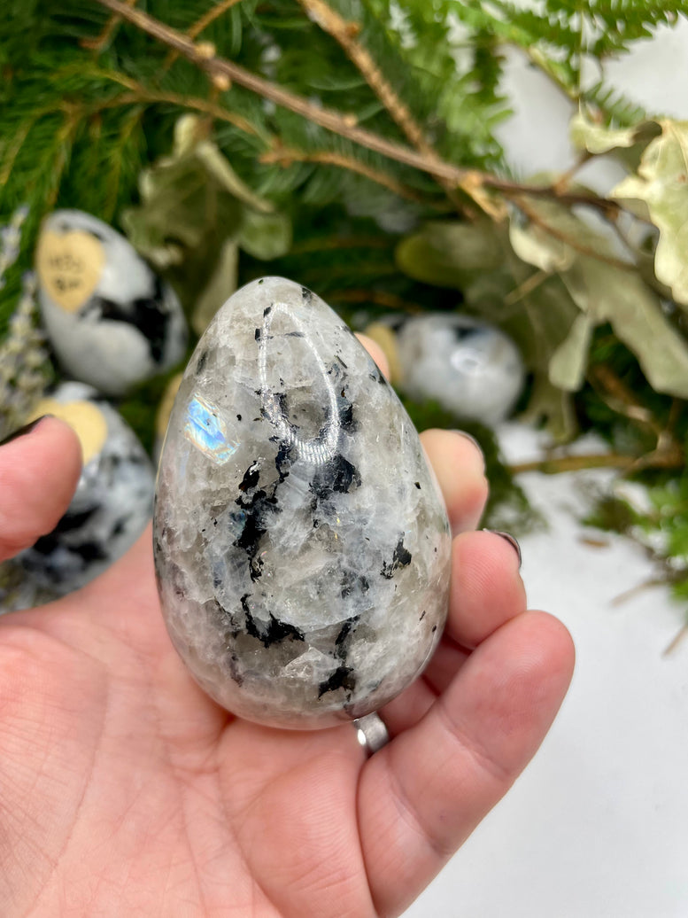 High Grade Flashy Rainbow Moonstone Eggs | Crystals | Reiki | Chakra | Healing | Witchcraft | Wiccan | Pagan | Stones | Gemstones