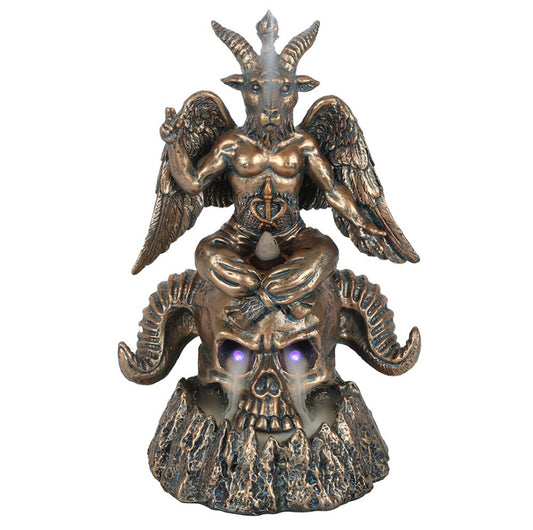 Gold LED Baphomet Back Flow Incense Burner