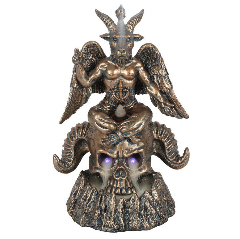 Gold LED Baphomet Back Flow Incense Burner