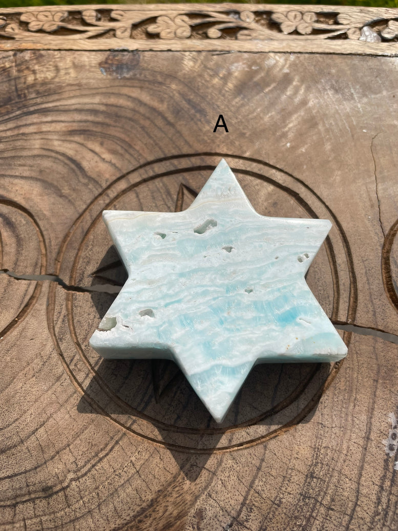 Natural Caribbean Calcite Stars | Witchcraft | Wiccan | Pagan | Crystal | Ornament | Gemstones | Healing | Polished | Carved | Star
