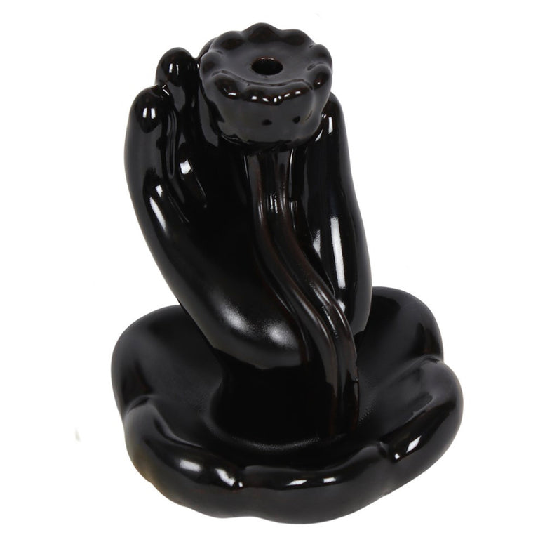 Hand and Lotus Flower Back-flow Incense Burner