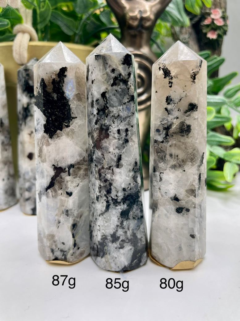 High Grade Flashy Rainbow Moonstone Towers/Points | Crystals | Reiki | Chakra | Healing | Witchcraft | Wiccan | Pagan | Stones | Gemstones