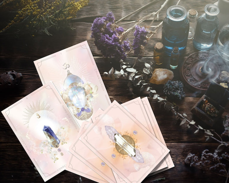 Astral Realms Crystal Oracle | Oracle Cards | Tarot | Deck | Witchcraft | Wiccan | Pagan | Divination | Mystic | Card Reading | Crystals