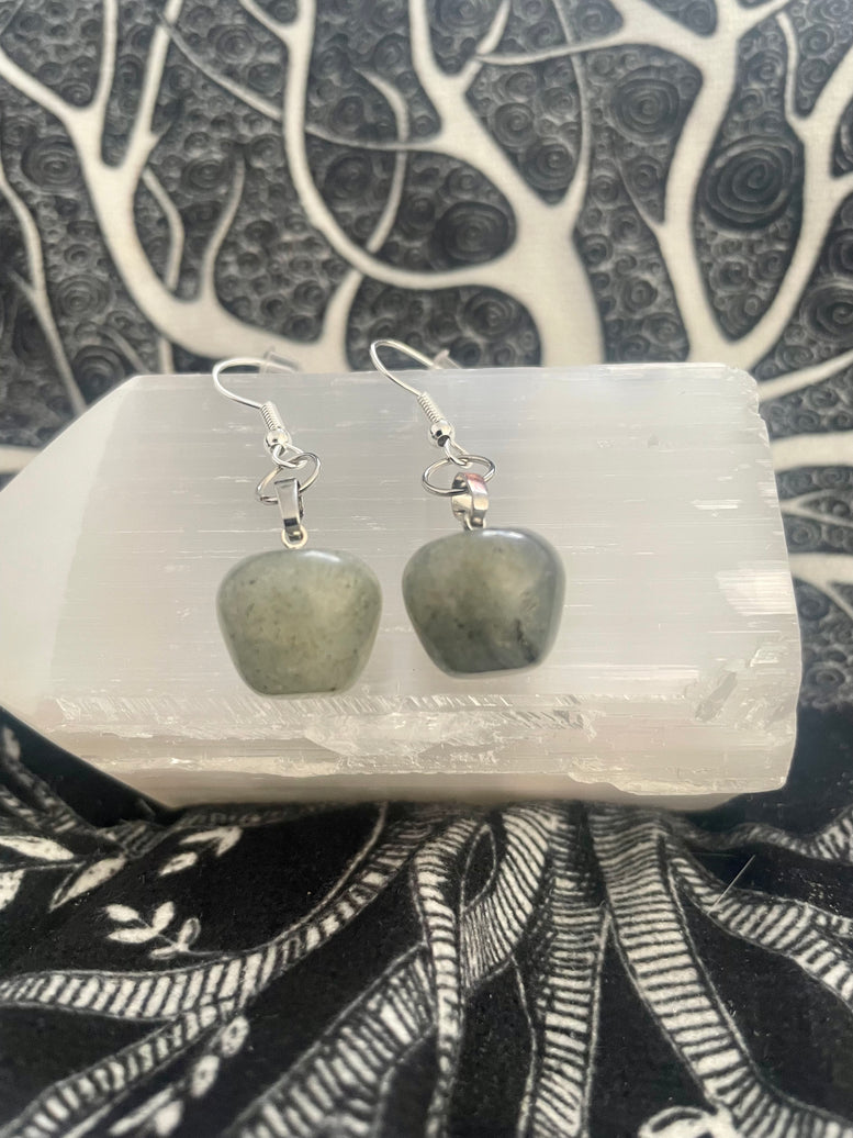 Natural Labradorite Apple Dangle Earrings | Witchy | Jewellery | Earrings | Wiccan | Pagan | Wedding | Occasion | Gift | Boho | Crystals