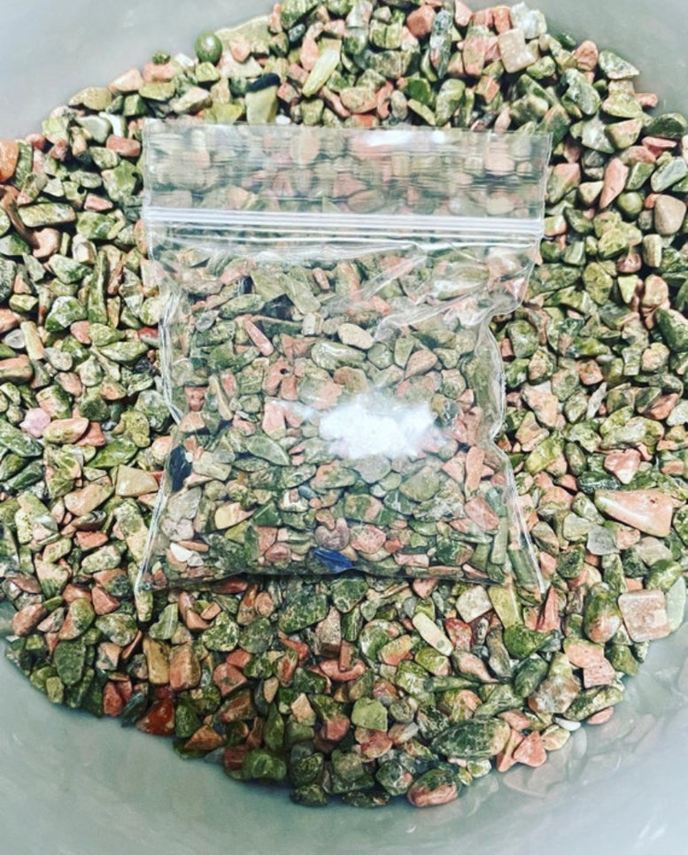 50g Unakite Crystal Chips | Gemstones | Crafts | Natural Crystals | Arts And Crafts | Spell Bottles | Healing Stones