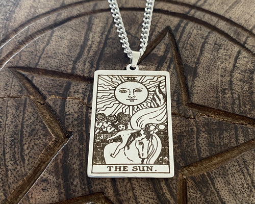 Rider Waite Stainless Steel Tarot Cards Necklace