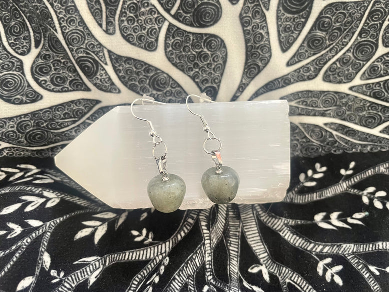 Natural Labradorite Apple Dangle Earrings | Witchy | Jewellery | Earrings | Wiccan | Pagan | Wedding | Occasion | Gift | Boho | Crystals