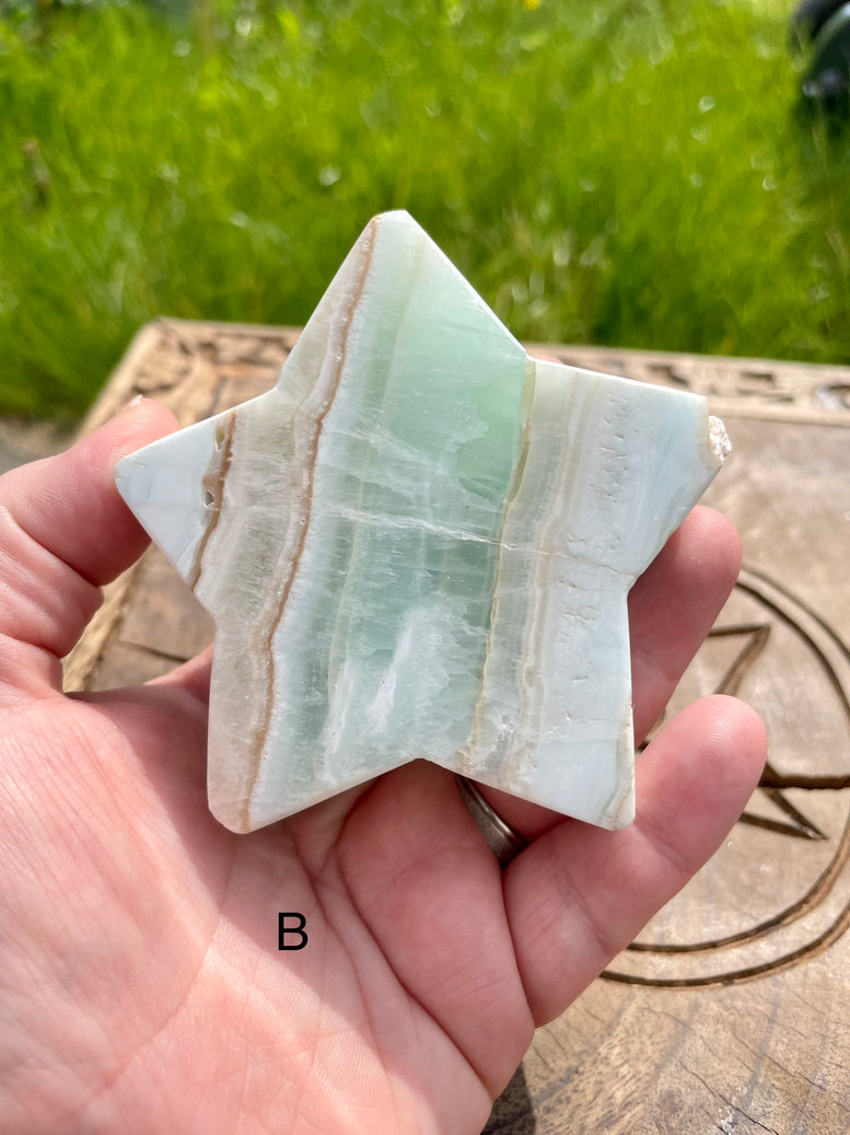 Natural Caribbean Calcite Stars | Witchcraft | Wiccan | Pagan | Crystal | Ornament | Gemstones | Healing | Polished | Carved | Star