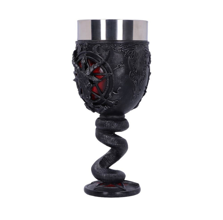Baphomet Sabbatic Goat Diety Goblet 16cm | Offering | Chalice | Witchcraft | Wiccan | Pagan | Occult | Glass | Cup