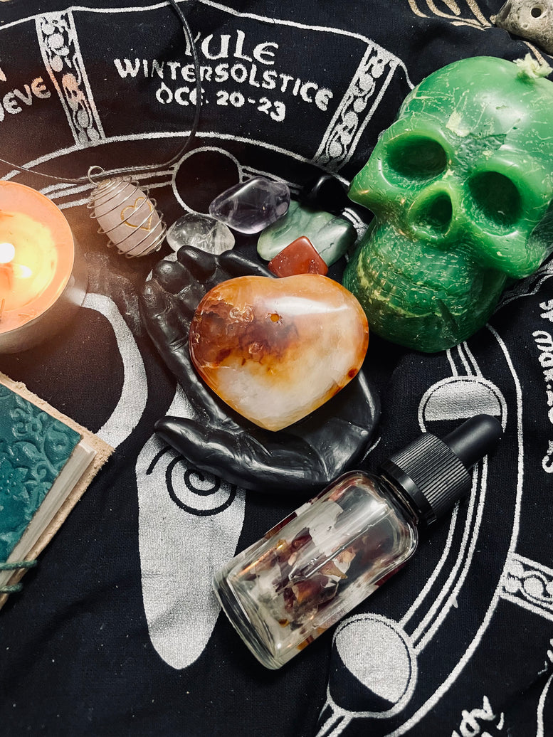 Red Agate Crystal Heart Incense Stick Holder | Incense | Witchcraft | Wiccan | Pagan | Gift | Reiki | Chakra | Healing | Natural | Gemstones