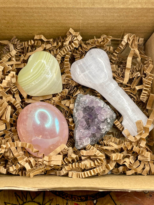 Witchy Crystal Bundle | Key | Heart | Amethyst | Crystals | Reiki | Chakra | Witchcraft | Wiccan | Pagan | Gift | Mother’s Day | Gift