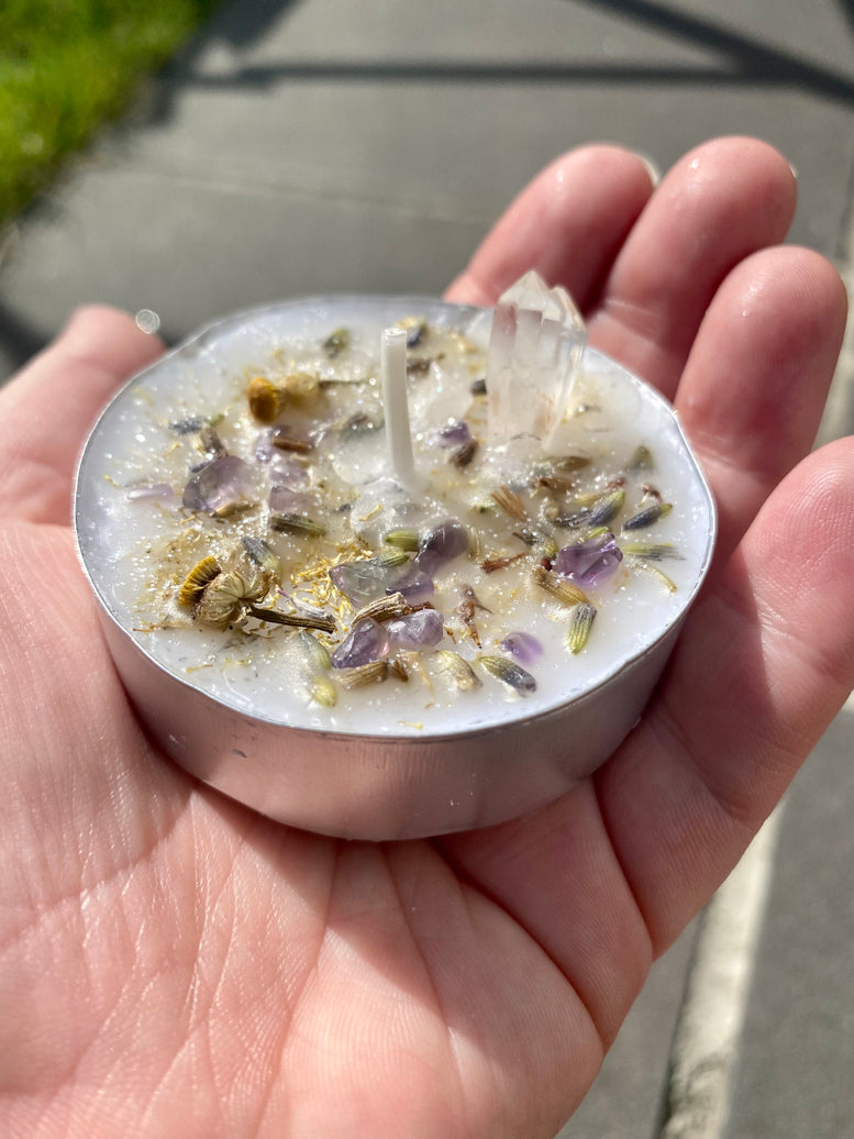 Sweet dreams soothing manifestation large tea light candle