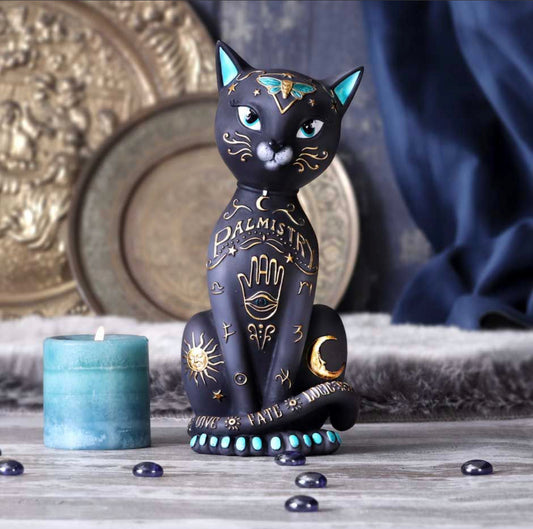 Fortune Kitty Figurine 27cm | Witches Cat | Cat | Kitty | Fortune Teller | Witchcraft | Wiccan | Pagan | Gothic | Palmistry