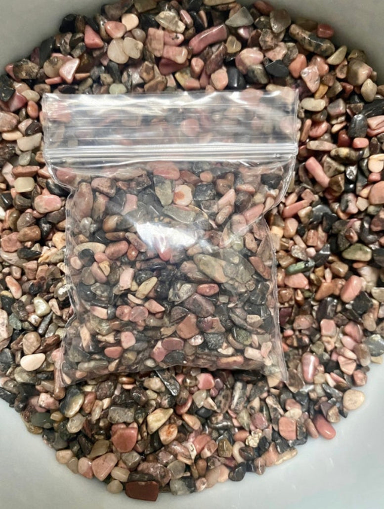 50g Rhodonite Crystal Chips | Gemstones | Crafts | Natural Crystals | Arts And Crafts | Spell Bottles | Healing Stones
