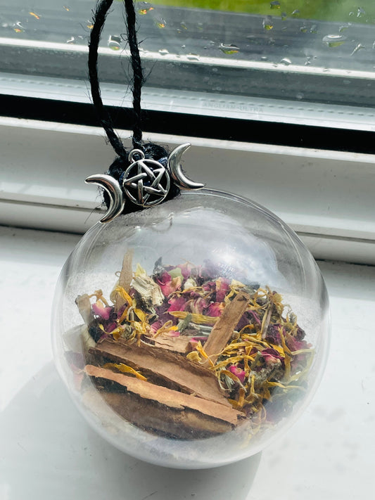 Protection Witch Ball | Bloodstone | Quartz | Protection & Grounding Amulet | Pagan | Witchcraft | Wiccan | Witchy Decor | Spell Ball