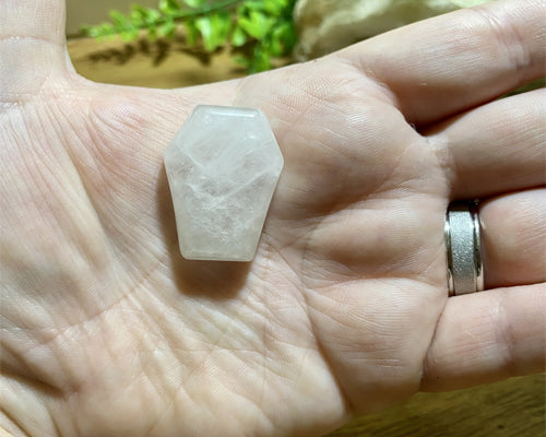 Natural Rose Quartz Coffin Shaped Crystal | decoration | Gift | Healing | For Wire Wrapping | Halloween | Witchcraft