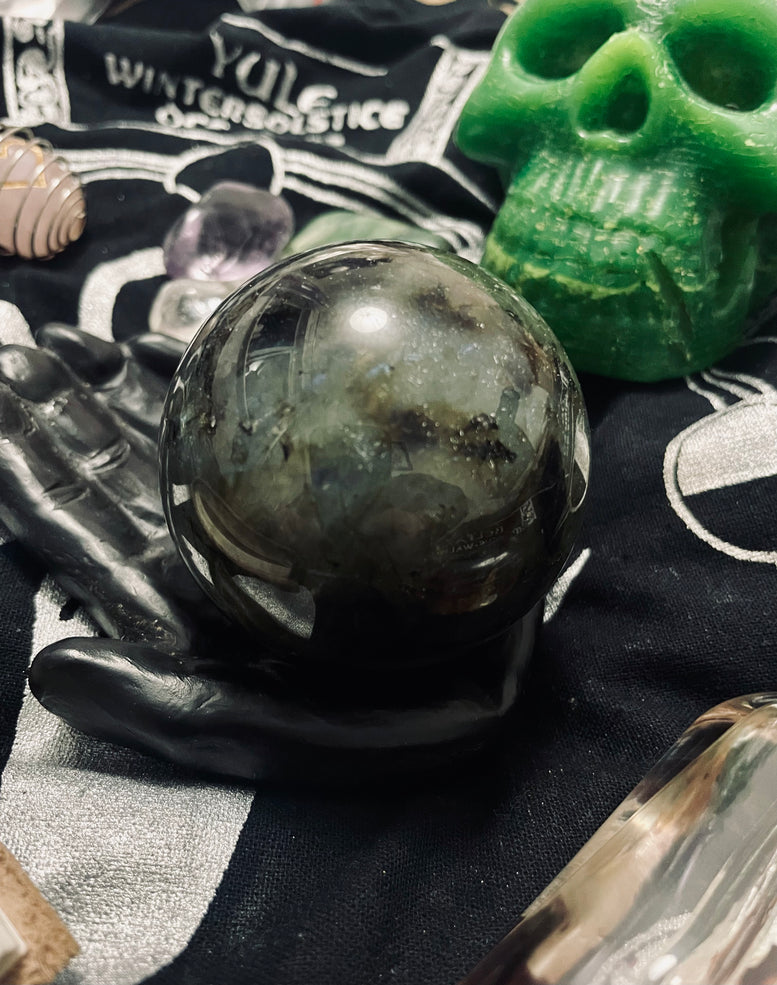 Natural Labradorite Sphere/Ball | 7cm | Crystal | Crystal Ball | Reiki | Chakra | Scrying | Divination | Witchcraft | Wiccan | Pagan | Gift