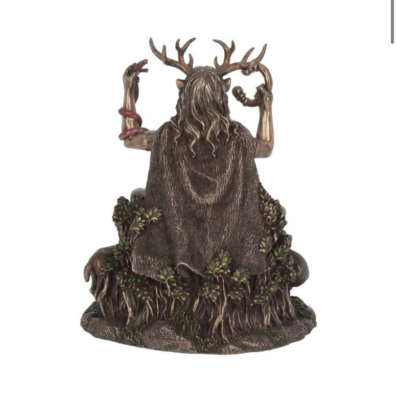 Cernunnos and Animals Horned God Bronze Figurine | Statue | Horned God | Wiccan | Pagan | Witchcraft | Deity | God | Altar | Resin | Bronze