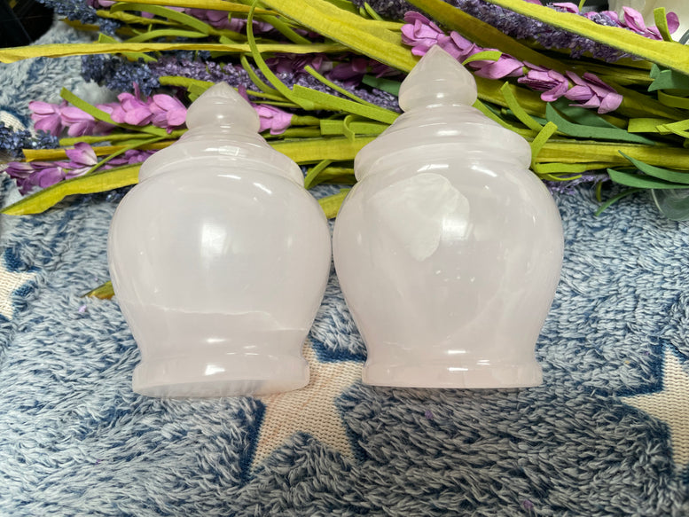 Natural Pink Calcite Jar | Trinket | Crystal | Witchcraft | Wiccan | Pagan | Gemstone | Storage Jar | Decoration | Jewellery Jar | Ornament