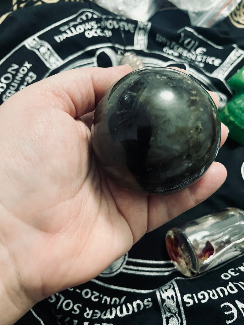 Natural Labradorite Sphere/Ball | 7cm | Crystal | Crystal Ball | Reiki | Chakra | Scrying | Divination | Witchcraft | Wiccan | Pagan | Gift