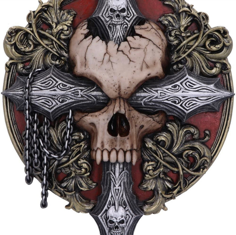 Cross of Darkness Wall Plaque 32cm | Wall Art | Skull | Crossbones | Goth | Gothic | Witchy | Pagan | Viking | Alternative