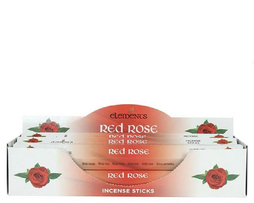 1 PACK OF 20 STICKS - ELEMENTS RED ROSE INCENSE STICKS