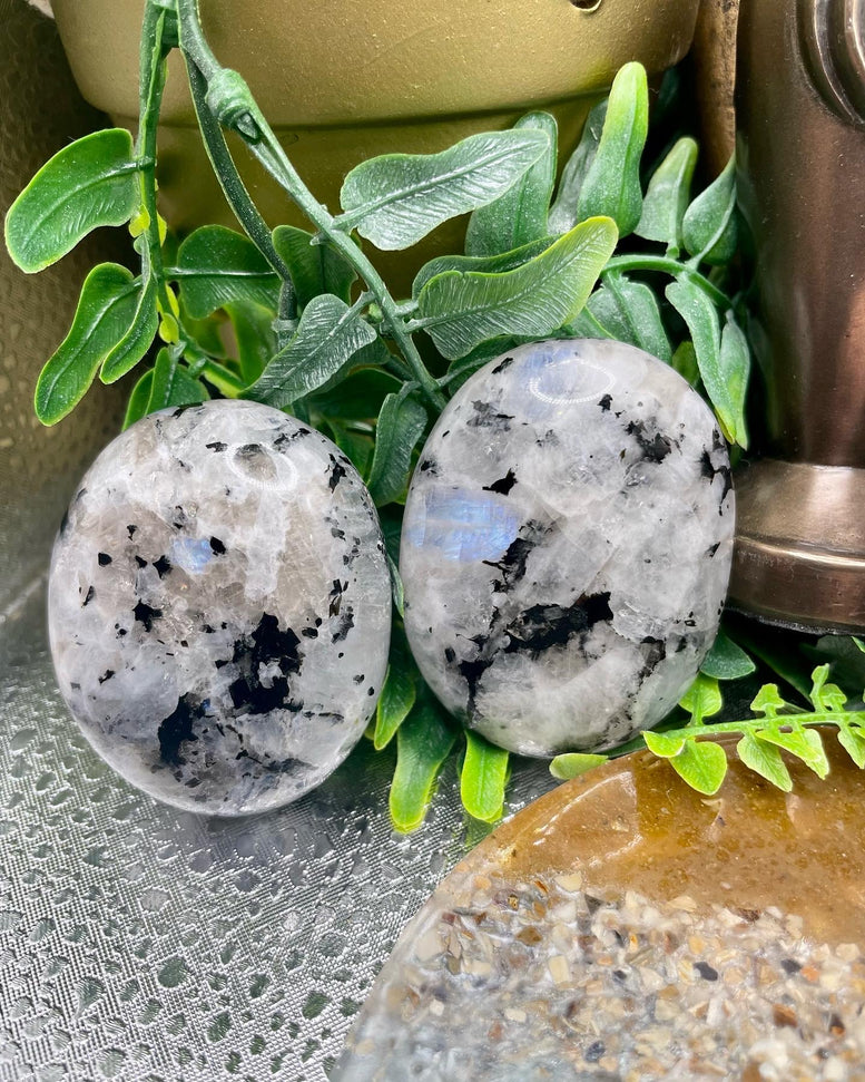 High Grade Flashy Rainbow Moonstone Palm Stones | Crystals | Reiki | Chakra | Healing | Witchcraft | Wiccan | Pagan | Stones | Gemstones