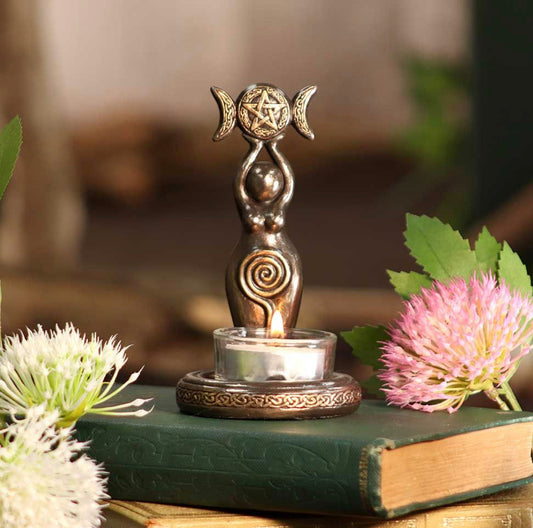 Triple Goddess Tea Light Holder 12cm | Goddess | Deity | Wicca | Pagan | Witchcraft