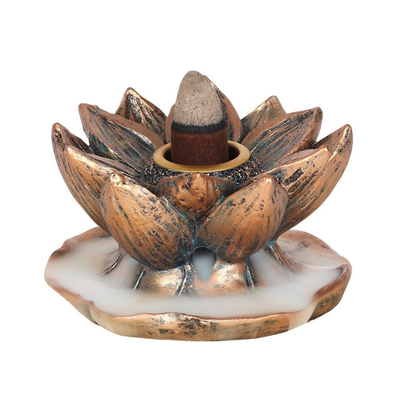 Bronze Lotus Back-flow Incense Burner