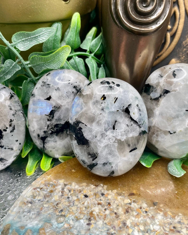 High Grade Flashy Rainbow Moonstone Palm Stones | Crystals | Reiki | Chakra | Healing | Witchcraft | Wiccan | Pagan | Stones | Gemstones