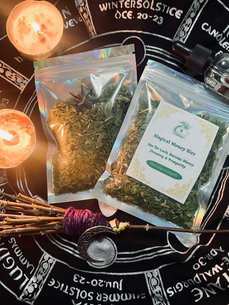 Magical Money Rice | Prosperity | Luck | Wealth | Spell Rice | Abundance | Witchcraft | Wicca | Pagan | Voodoo | Spell Casting | Gift