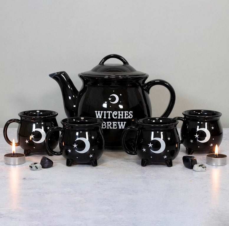 Witches Brew Ceramic Cauldron Tea Set | Cauldron | Wicca | Pagan | Goth