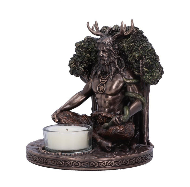 Cernunnos Tea-Light Holder 13.5cm | Witchcraft | Wiccan | Pagan | Deity | God | Horned God | Shrine | Occult | Goth