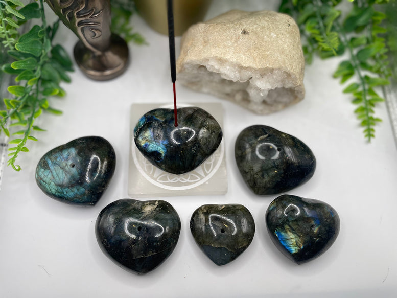 Labradorite Incense Stick Holder | Witchcraft | Wiccan | Pagan | Spiritual | Crystal Healing | Reiki | Chakra | Ornament | Decor | Charm